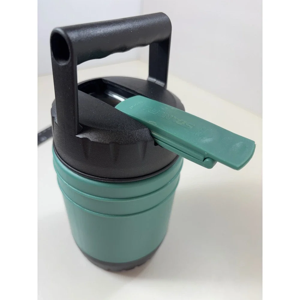 Stanley Aladdin Insulated Soup Food Jar Thermos 10oz Green Black Folding Spoon - Picture 11 of 12